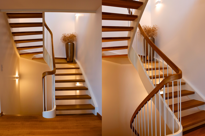 Treppe in Eichenparkett 