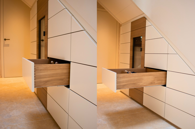 Treppe mit Einbauschrank 