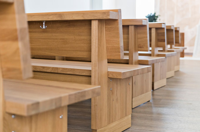Sitzbänke Detailaufnahme