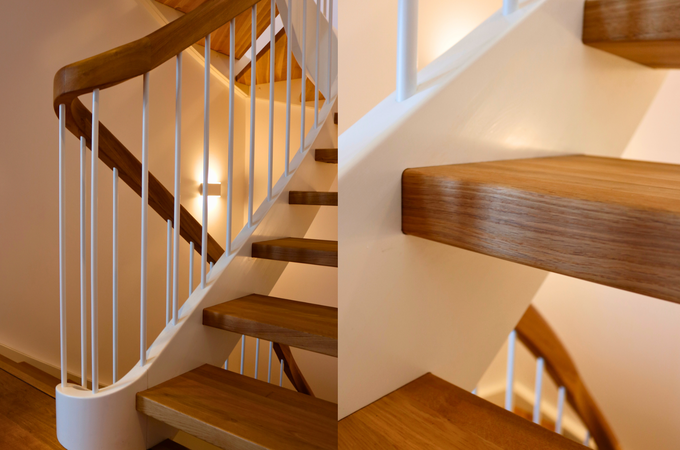 Treppe in Eichenparkett 