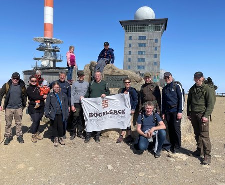 Brockenwanderung Team auf dem Brocken